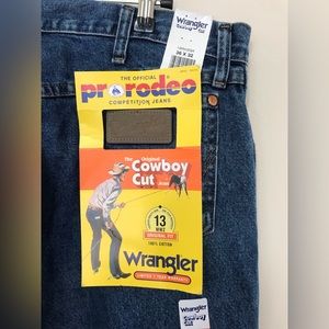 NWT Wrangler Pro Rodeo Competition Cowboy Cut Blue Men’s Jeans size 36 x 32